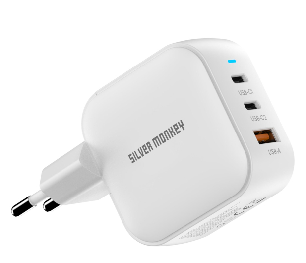 Silver Monkey Ładowarka GaN Smart Trio 70W PD Biała - 1417248 - zdjęcie 7